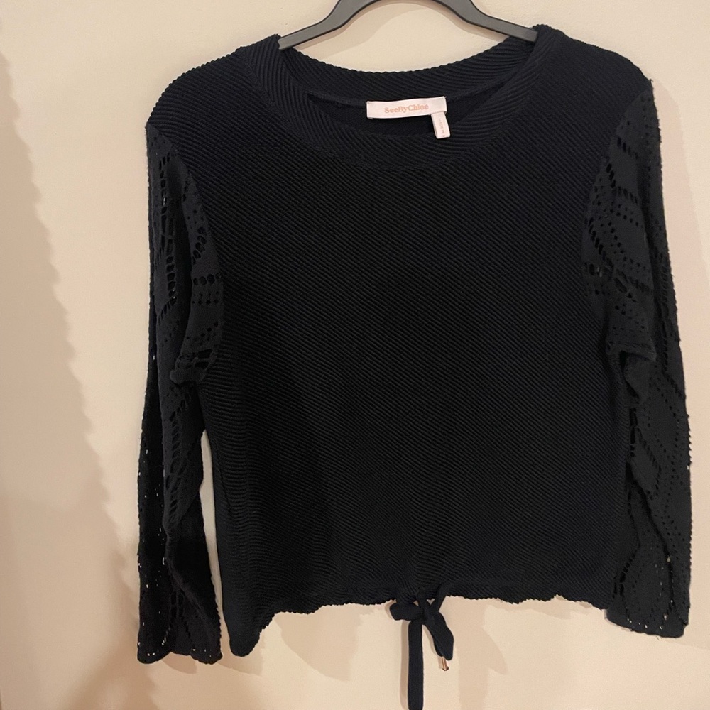 See by Chloe Navy Sweater Ribbed XS